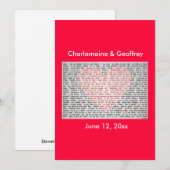 Ich Liebe Sie in 100 Sprachen rotes Herz Feiertagskarte (Vorne/Hinten)