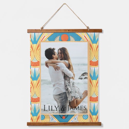 Ich Liebe Sie in ägyptischen Hieroglyphics Cartouc Wandteppich Mit Holzrahmen (Vorderseite)