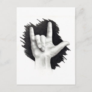 ICH LIEBE SIE IN ASL 2 POSTKARTE