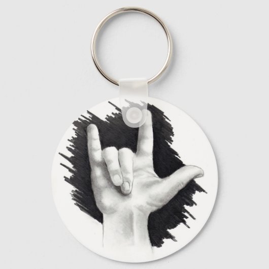 ICH LIEBE SIE IN ASL 2 SCHLÜSSELANHÄNGER (Vorderseite)