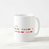 Ich Liebe Sie in Red Morse Code Kaffeetasse (VorderseiteRechts)