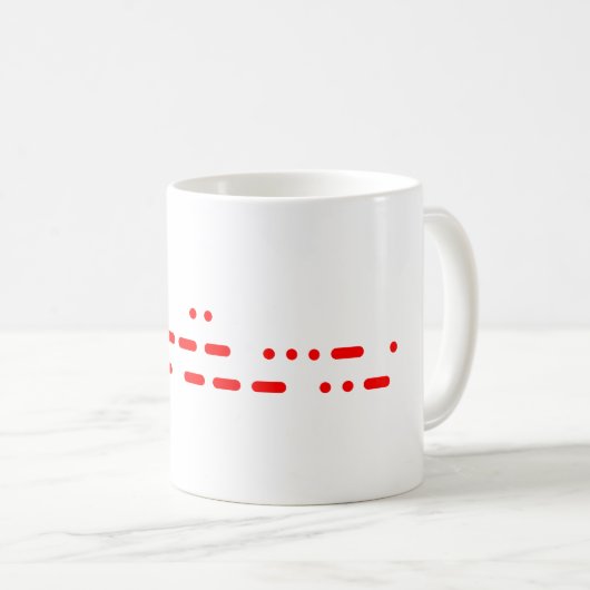 Ich Liebe Sie in Red Morse Code Kaffeetasse (VorderseiteRechts)
