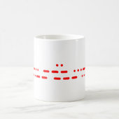 Ich Liebe Sie in Red Morse Code Kaffeetasse (Mittel)