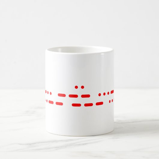 Ich Liebe Sie in Red Morse Code Kaffeetasse (Mittel)