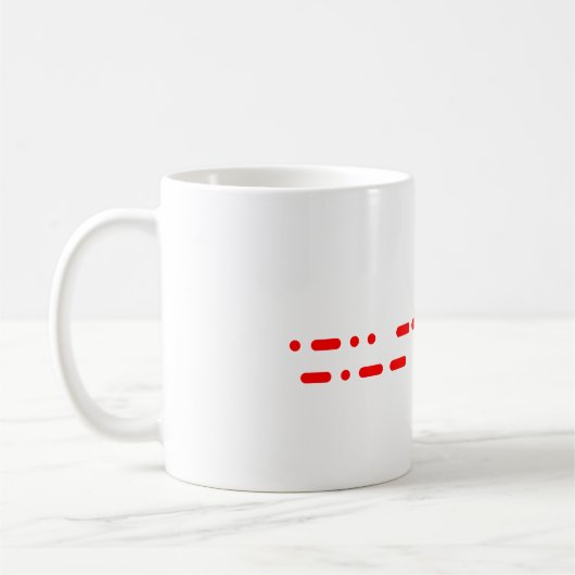 Ich Liebe Sie in Red Morse Code Kaffeetasse (Links)