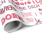 Ich Liebe Sie in verschiedenen Sprachen | Urlaub Geschenkpapier (Rolleneckpunkt)