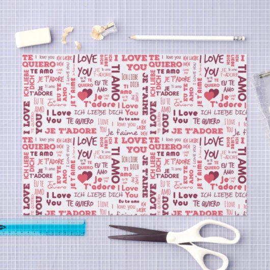 Ich Liebe Sie in verschiedenen Sprachen | Urlaub Seidenpapier (Handwerk)