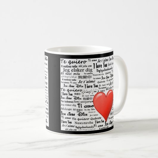 Ich Liebe Sie in vielen Sprachen Kaffeetasse (VorderseiteRechts)