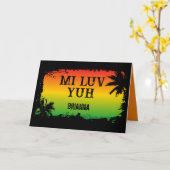 Ich Liebe Sie jamaican Rasta Karte (Gelbe Blume)