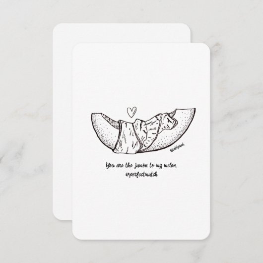 Ich Liebe Sie - Jamón und Melon, Flachkarte (Vorne/Hinten)