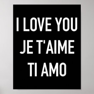 Ich Liebe Sie Je Taime Ti Amo Multiple Language Zi Poster