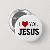 Ich Liebe Sie Jesus | Modernes Christliches Glaube Button (Vorne & Hinten)