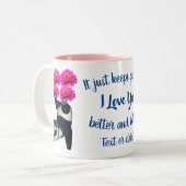 Ich Liebe Sie juggling Panda Blume Personalisiert Zweifarbige Tasse (Vorderseite Links)