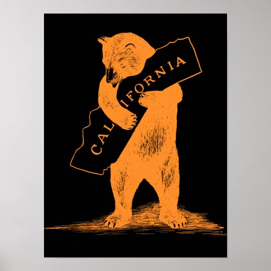Ich Liebe Sie Kalifornien - Orange und Schwarz Poster (Vorne)