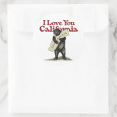Ich Liebe Sie Kalifornien Runder Aufkleber (Tasche)