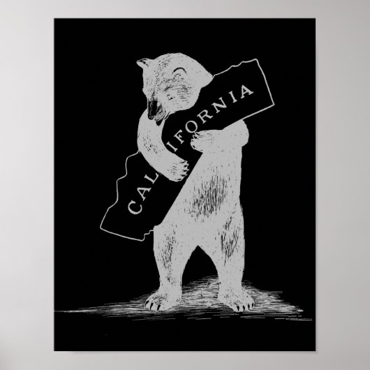 Ich Liebe Sie Kalifornien - Schwarz und Silber Poster (Vorne)