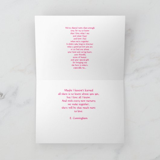 Ich Liebe Sie Karte (Innenseite)