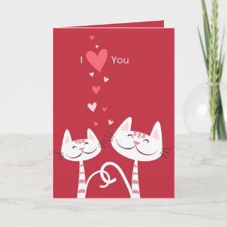 Ich Liebe, Sie Katzen Valentine Feiertagskarte