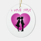 Ich Liebe Sie Keramik Ornament (Links)