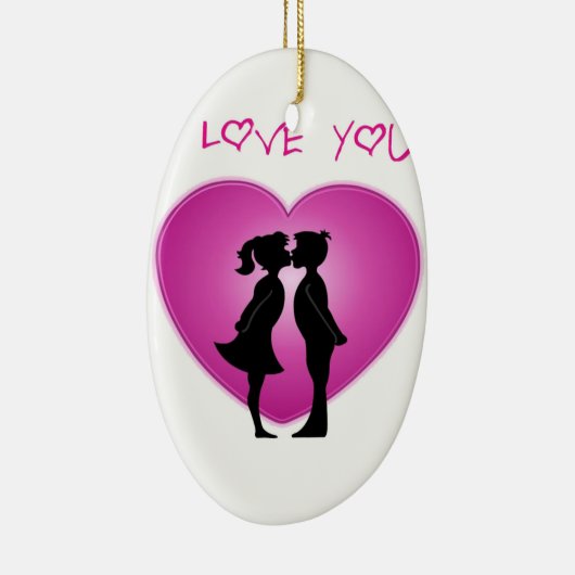 Ich Liebe Sie Keramik Ornament (Rechts)