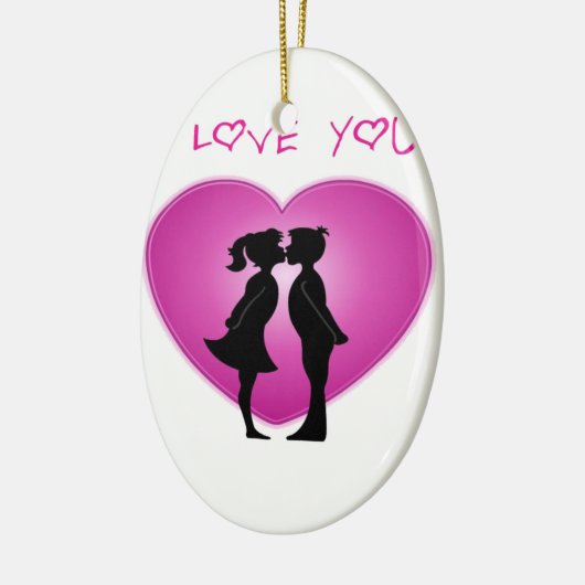 Ich Liebe Sie Keramik Ornament (Links)