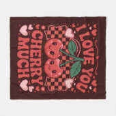 Ich Liebe, Sie Kirry viel Groovy Niedlich Obstwald Fleecedecke (Vorderseite (Horizontal))