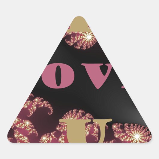 Ich Liebe Sie kosmisches Konstellationsmuster Art Dreieckiger Aufkleber (Vorderseite)