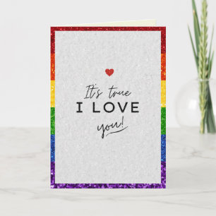 Ich Liebe Sie LGBT Prix Glitzer Valentine Card Karte