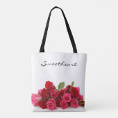 Ich Liebe Sie Liebling Rot und Rosa Rosen Tasche (Rückseite)