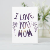 Ich Liebe Sie Mama Blumenmütter Tag Geschenke Idee Dankeskarte (Stehend Vorderseite)