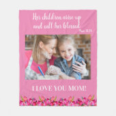 Ich Liebe Sie Mama Christliche Bibel Verse Rosa Fleecedecke (Vorderseite)