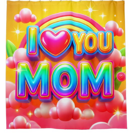Ich Liebe Sie Mama Duschvorhang (Vorderseite)