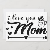 Ich Liebe Sie Mama Einladung (Vorderseite)