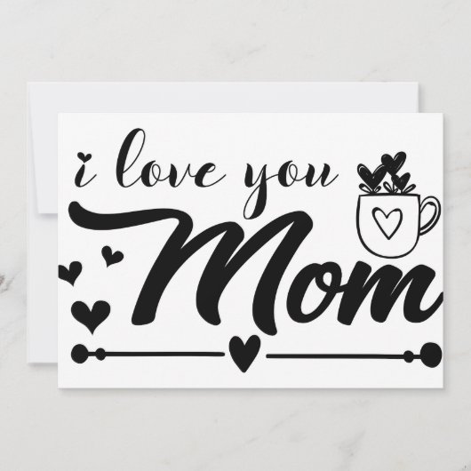 Ich Liebe Sie Mama Einladung (Vorderseite)