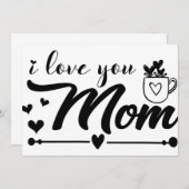 Ich Liebe Sie Mama Einladung (Vorne/Hinten)