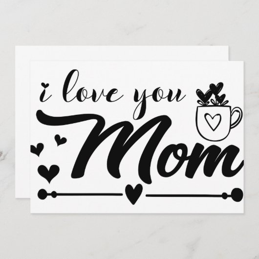 Ich Liebe Sie Mama Einladung (Vorne/Hinten)