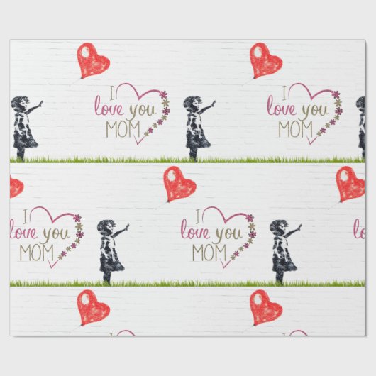 Ich Liebe Sie Mama Geschenkpapier (Flach)