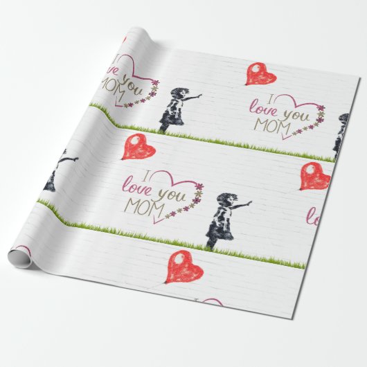 Ich Liebe Sie Mama Geschenkpapier (Ungerollt)