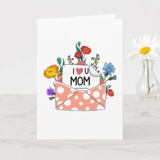 Ich Liebe, Sie Mama glücklich Muttertagskarte Karte (Kleine Pflanze)