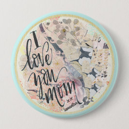 Ich Liebe Sie Mama Hübsche Aquarell Grün jeden Nam Button