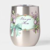 Ich Liebe, Sie Mama Lila Aqua Frühlingsblumen (Vorderseite)