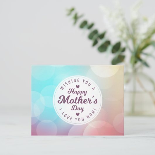 Ich Liebe Sie Mama Muttertag | Postkarte (Stehend Vorderseite)