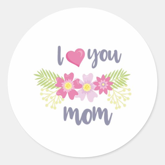 Ich Liebe Sie Mama Muttertag Runder Aufkleber (Vorderseite)