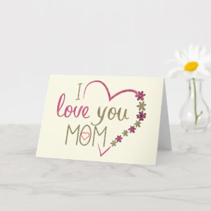 Ich Liebe Sie Mama Muttertagskarte mit Herz Karte