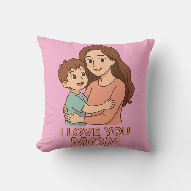 Ich Liebe Sie Mama Niedliche Throw Kissen Geschenk (Vorderseite)