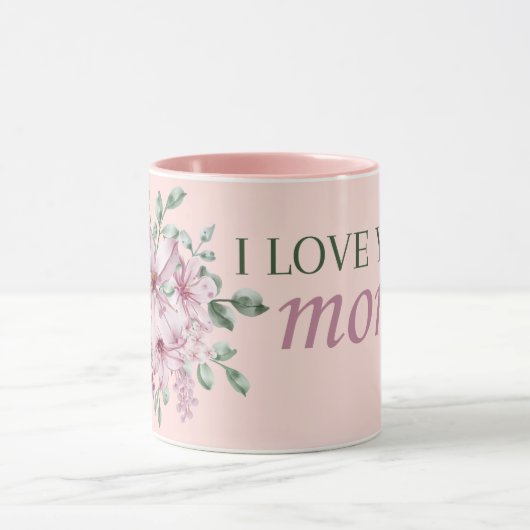 Ich Liebe Sie Mama Pink Blumencoffee-Geschenktopf Tasse (Zentrum)
