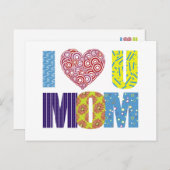 Ich Liebe Sie Mama Postkarte (Vorne/Hinten)