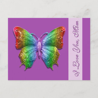 Ich Liebe Sie Mama Regenbogenschmetterling für Mut Postkarte