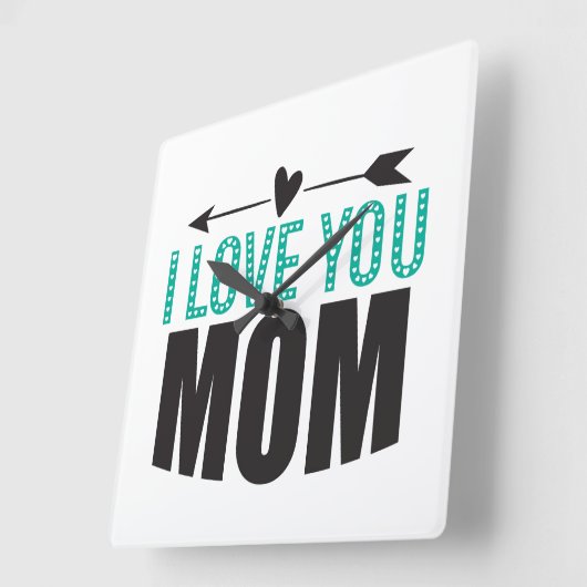 Ich Liebe Sie Mama Wall Uhr (Winkel)