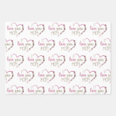 Ich Liebe Sie Mama Zitat Rosa Glitzer Herz Geschenkpapier Set (Vorderseite)